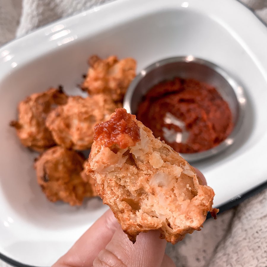 Vegan Cauliflower Buffalo Bites with Tomato Dip