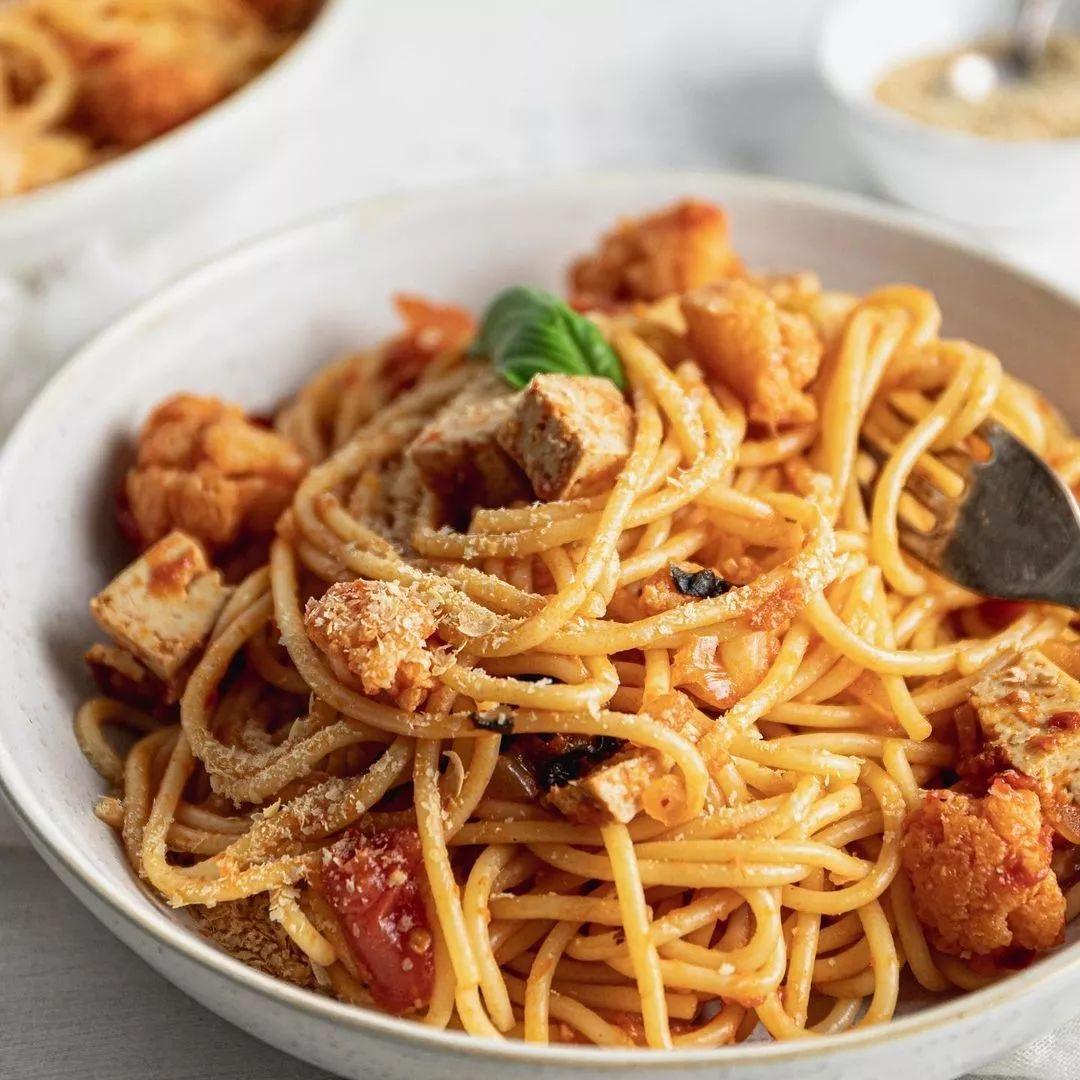 Spaghetti Arrabbiata with Tofu