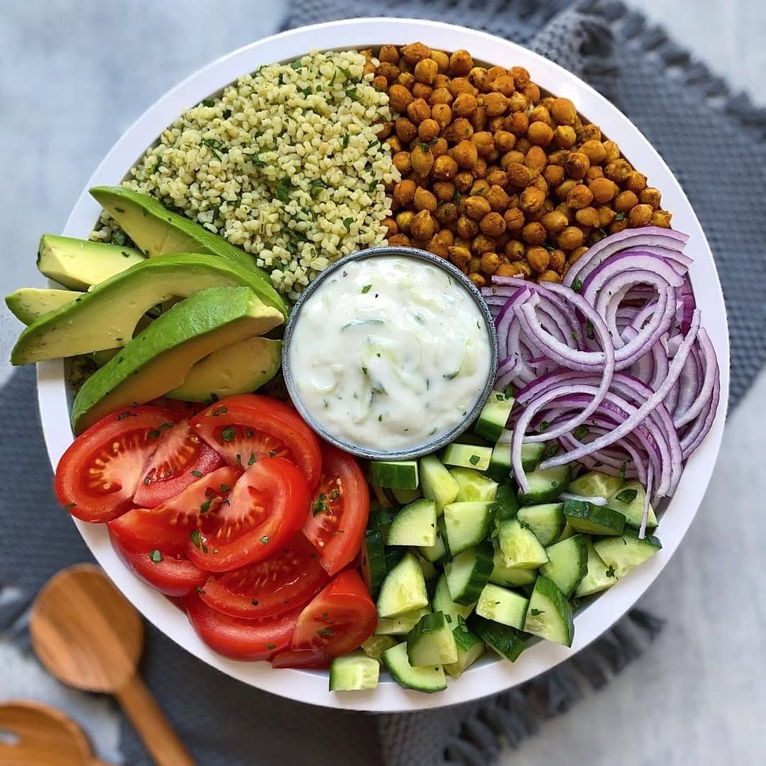 Moroccan Spiced Chickpea Bowl with Tzatziki