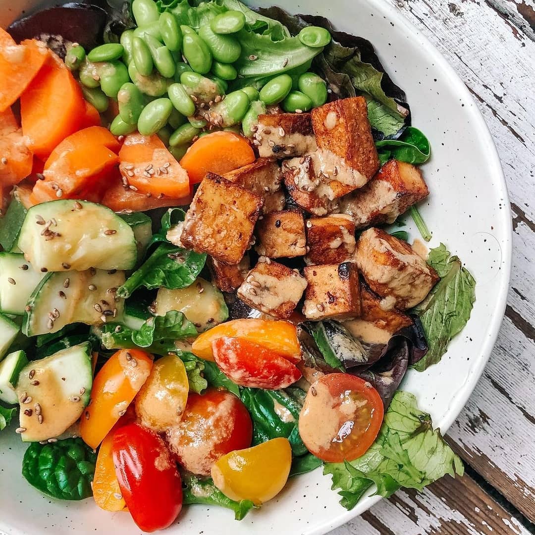 Nourishing Vegan Salad Bowl with Tahini