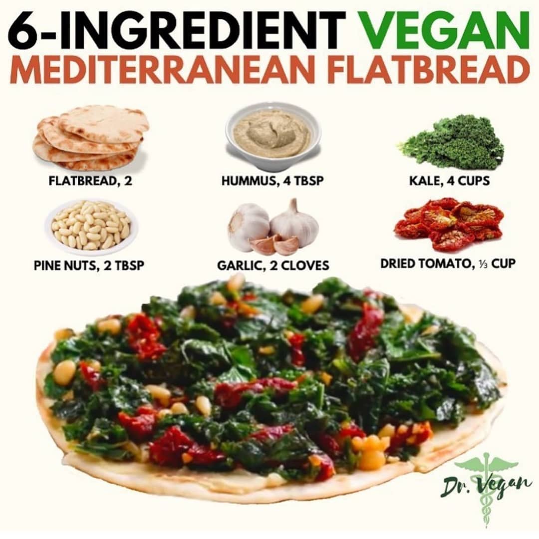 Quick Mediterranean Kale Flatbread
