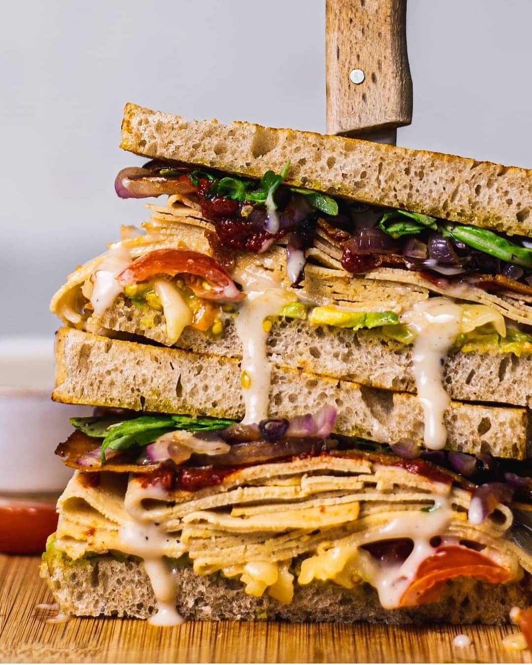 Vegan Chicken Club Sandwich