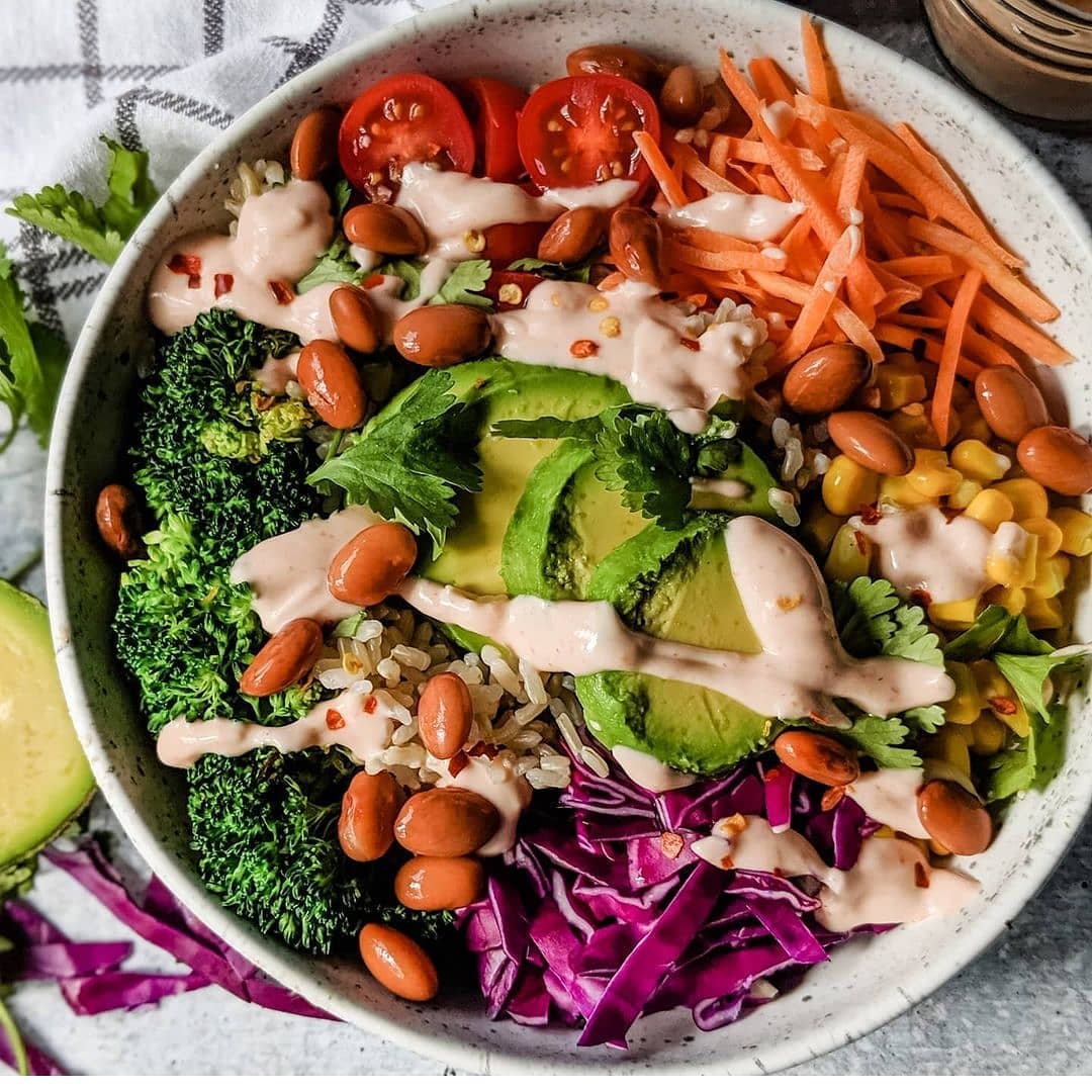 Vegan Rainbow Burrito Bowl