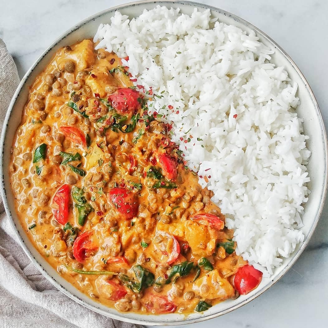 Lentil Potato and Spinach Curry