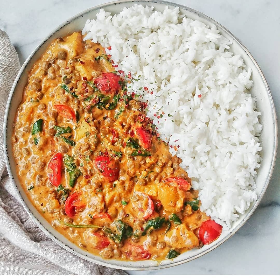 Lentil, Potato, and Spinach Curry
