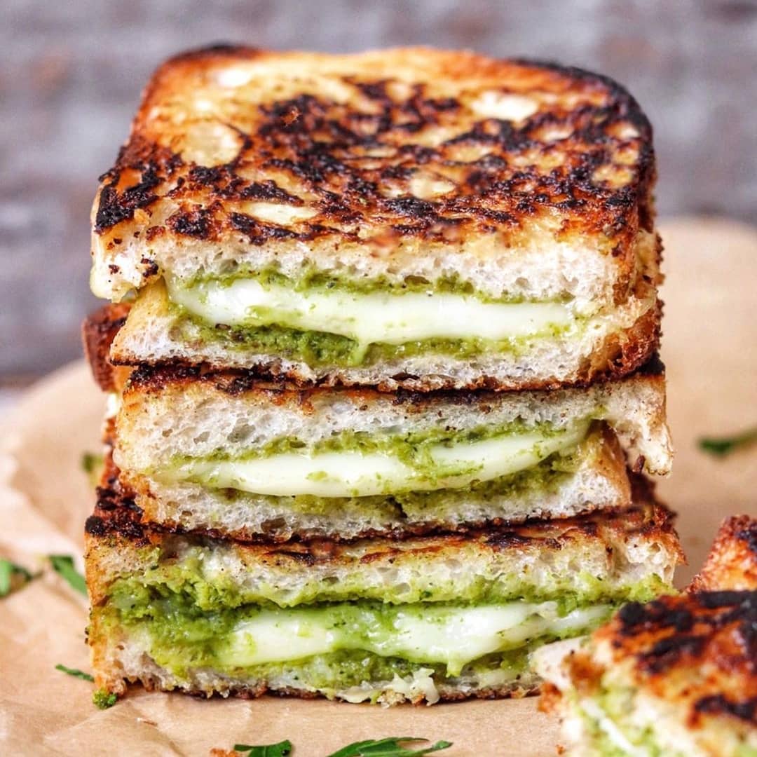 Pesto Stuffed Grilled Cheese