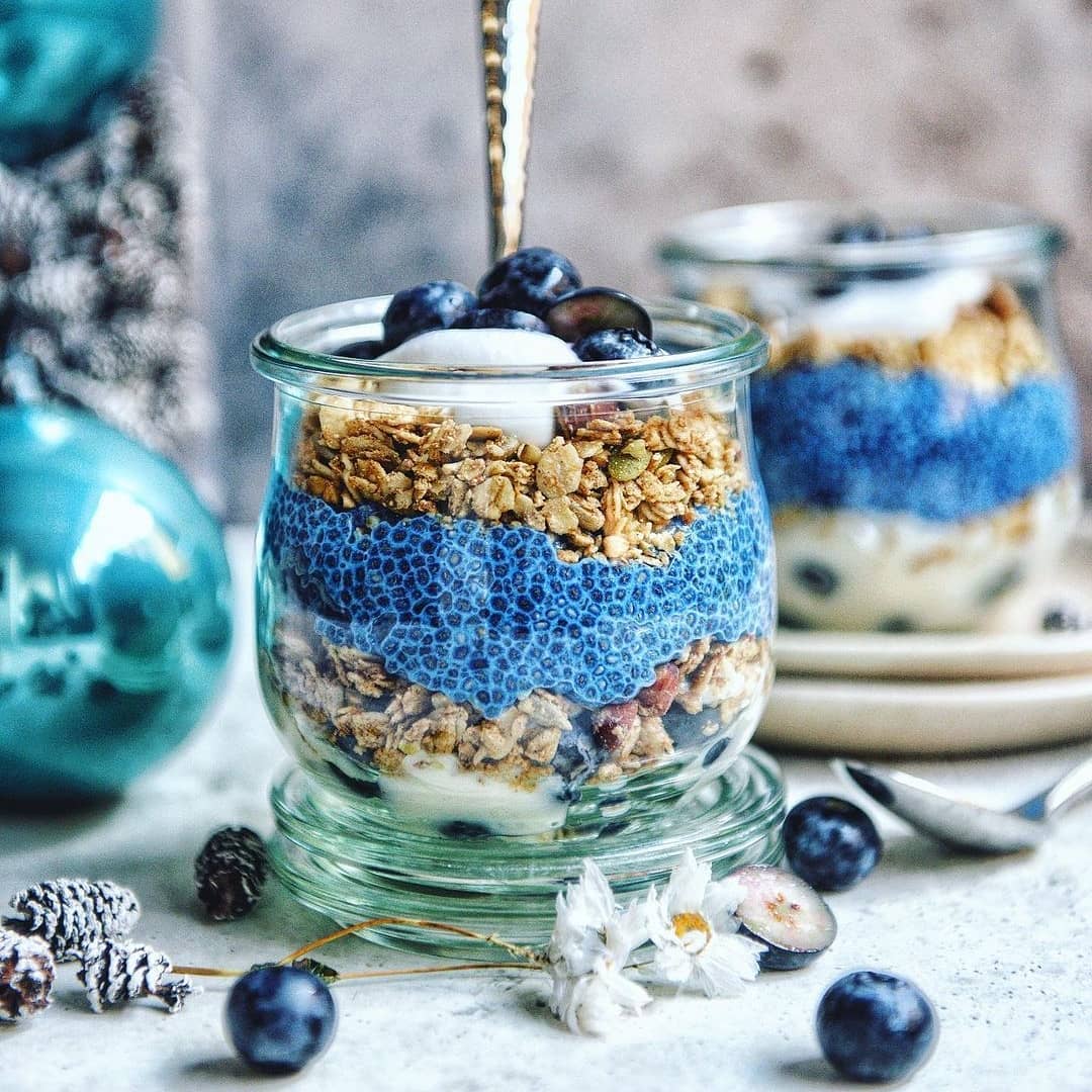 Blue Spirulina Chia Pudding