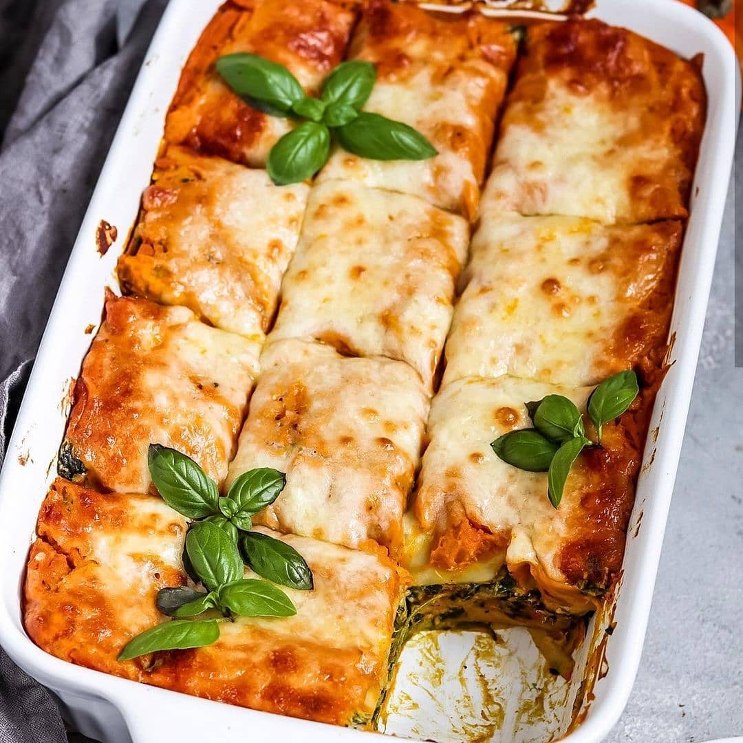 Vegan Pumpkin Lasagna with Spinach Ricotta
