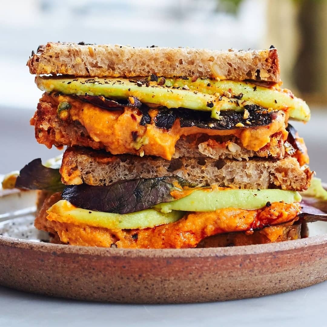 Harissa Hummus and Avocado Sandwich
