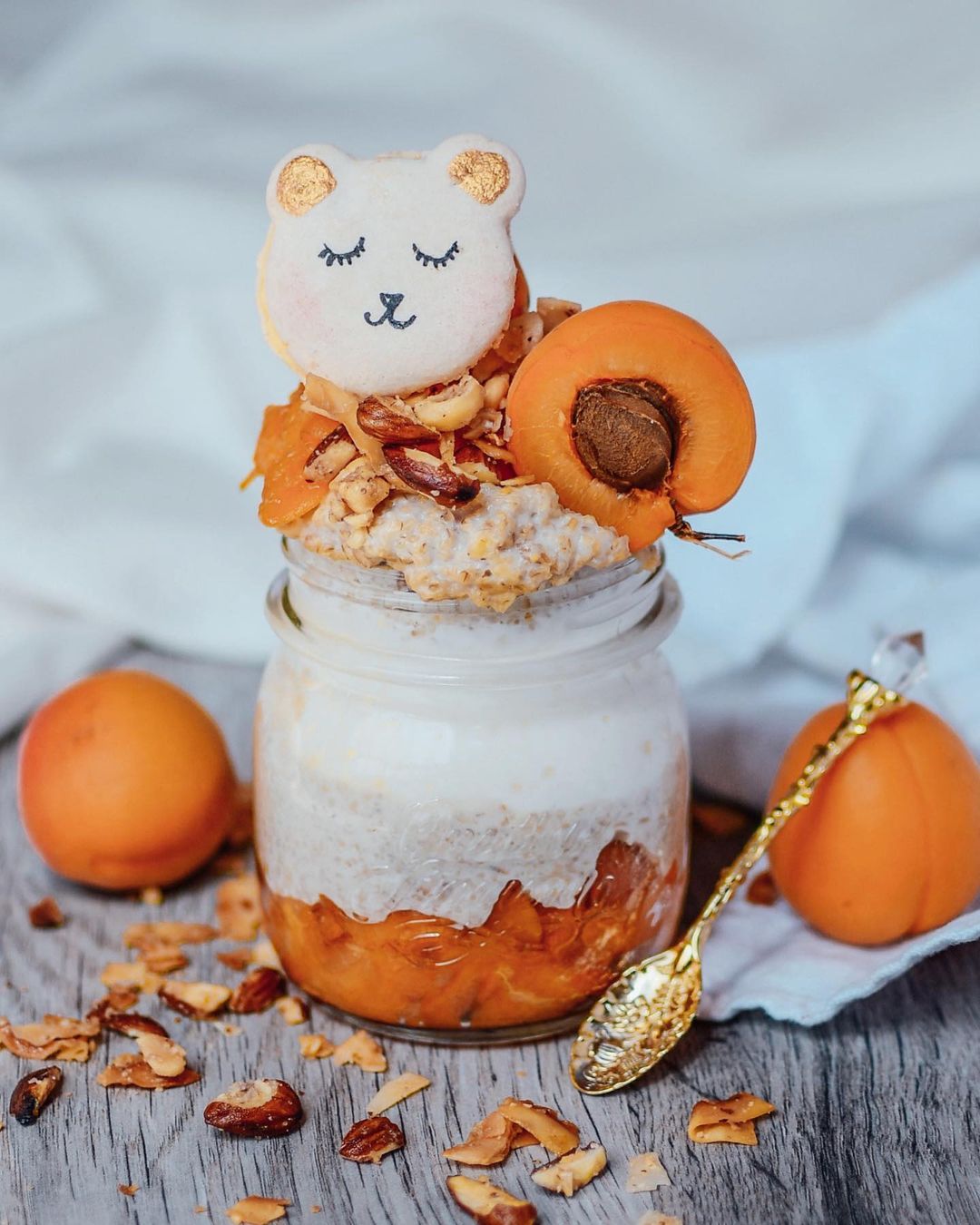 Apricot Protein Porridge with Chia Pudding
