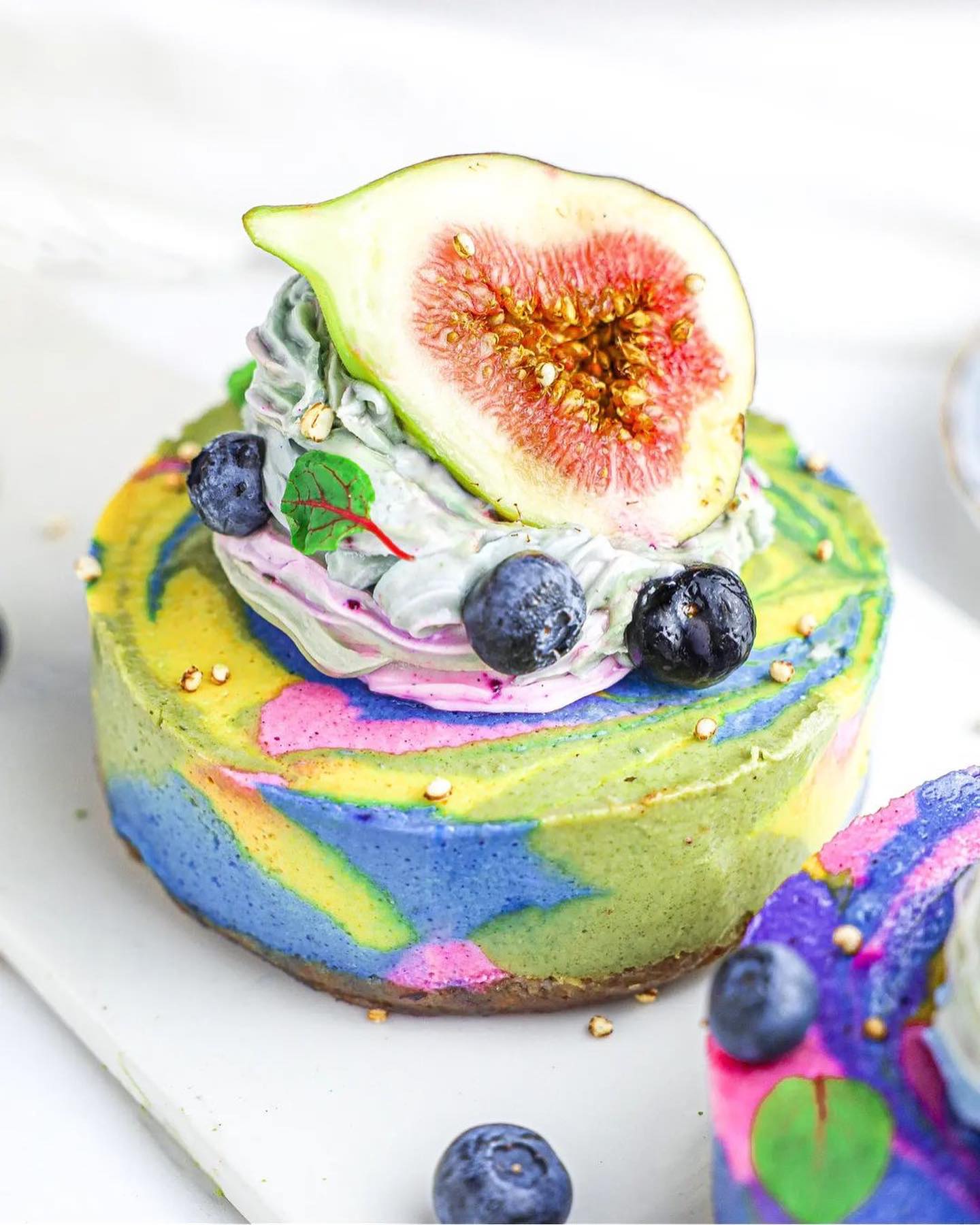 No Bake Mini Rainbow Cheesecake