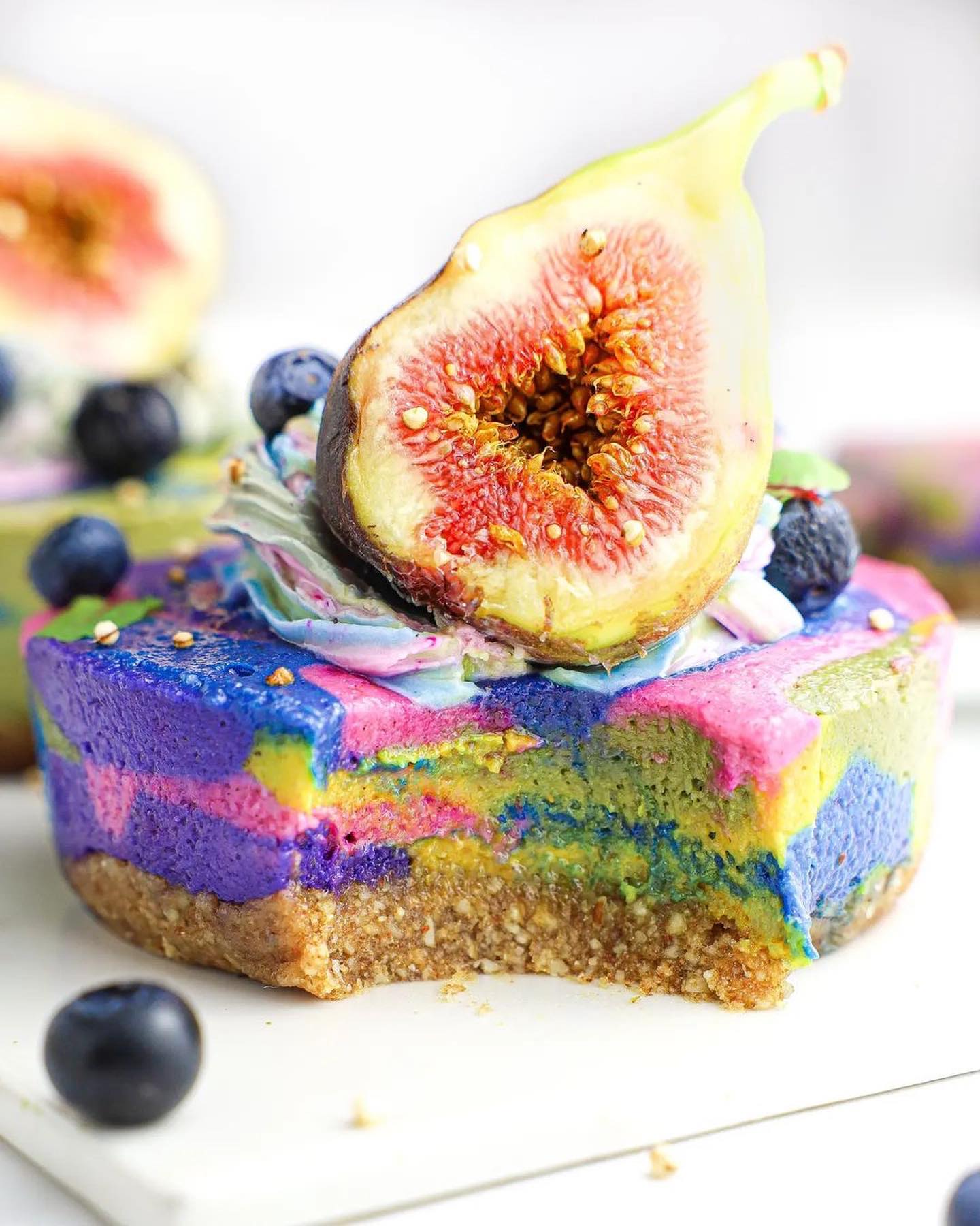 No Bake Mini Rainbow Cheesecake