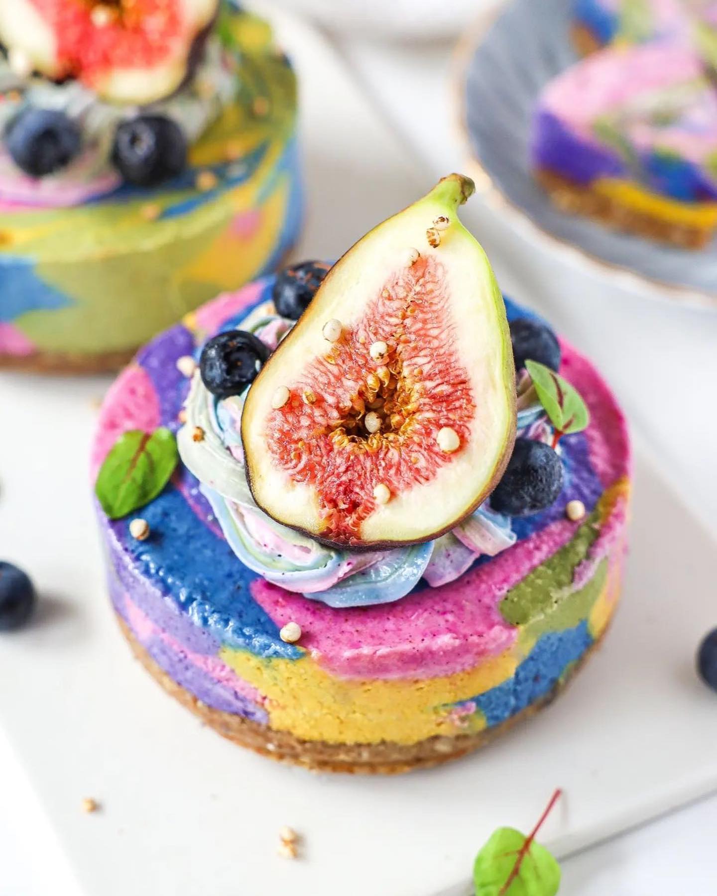 No Bake Mini Rainbow Cheesecake