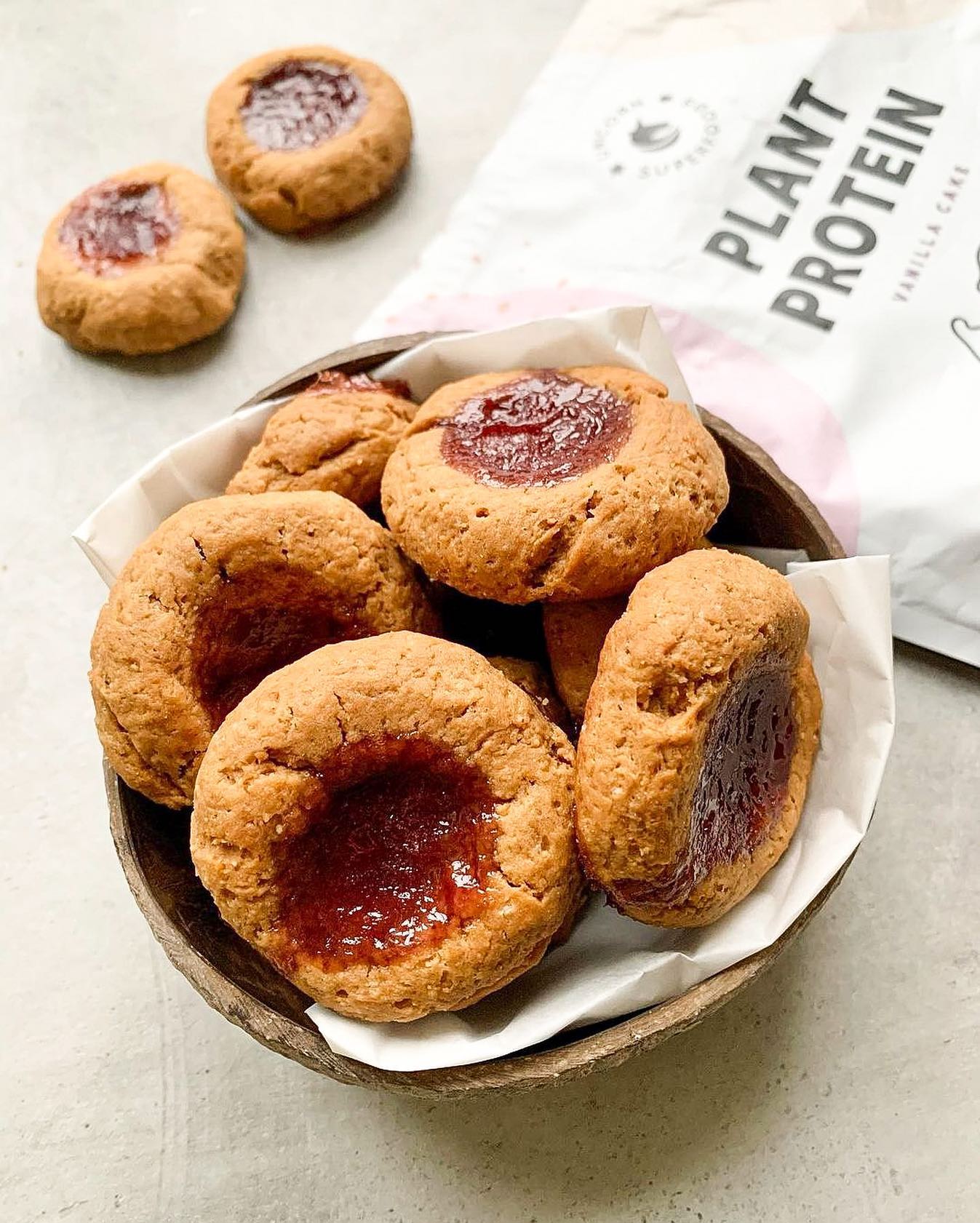 Chewy Peanut Butter Jelly Protein Cookies