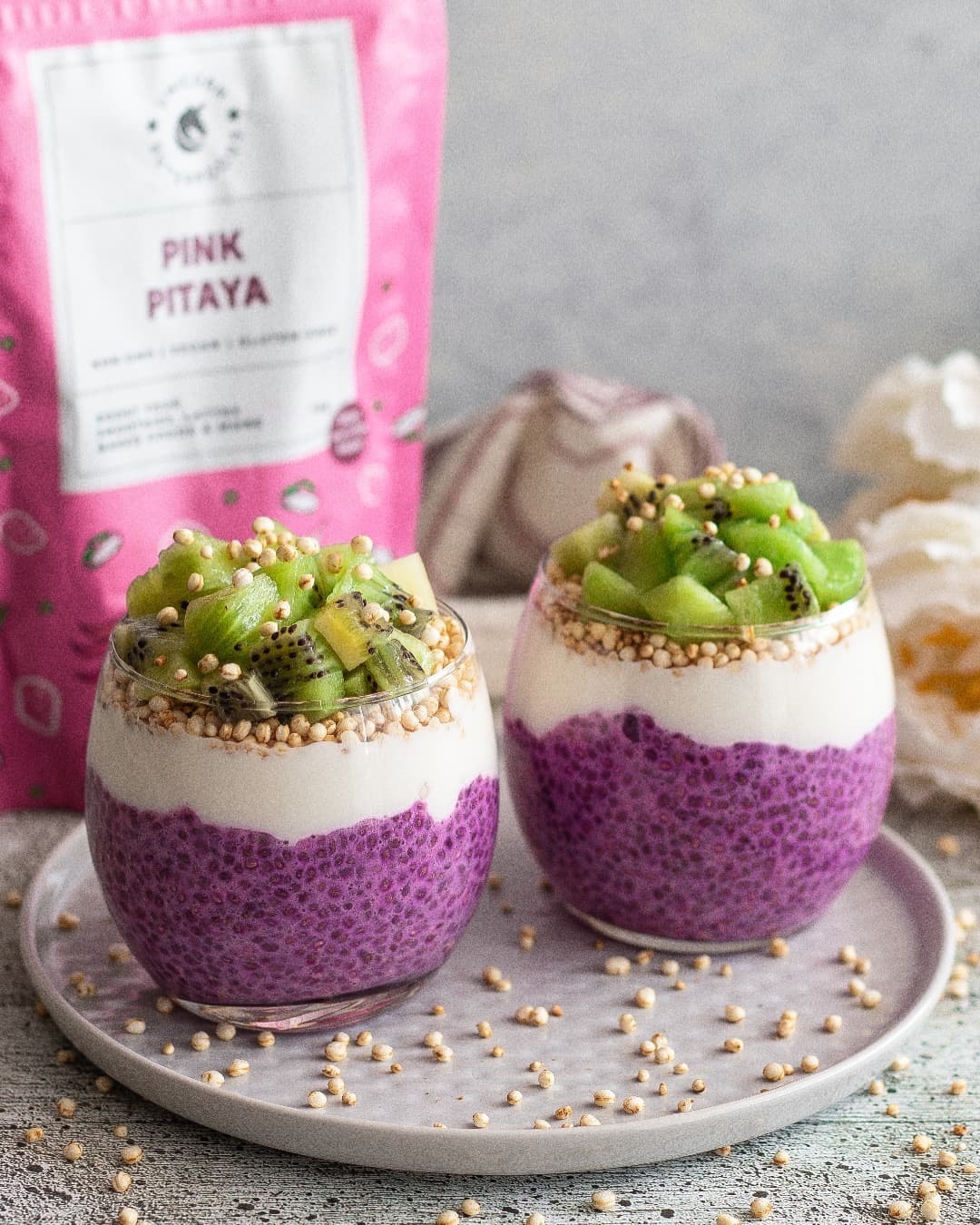 Pink Pitaya Chia Parfait Dessert