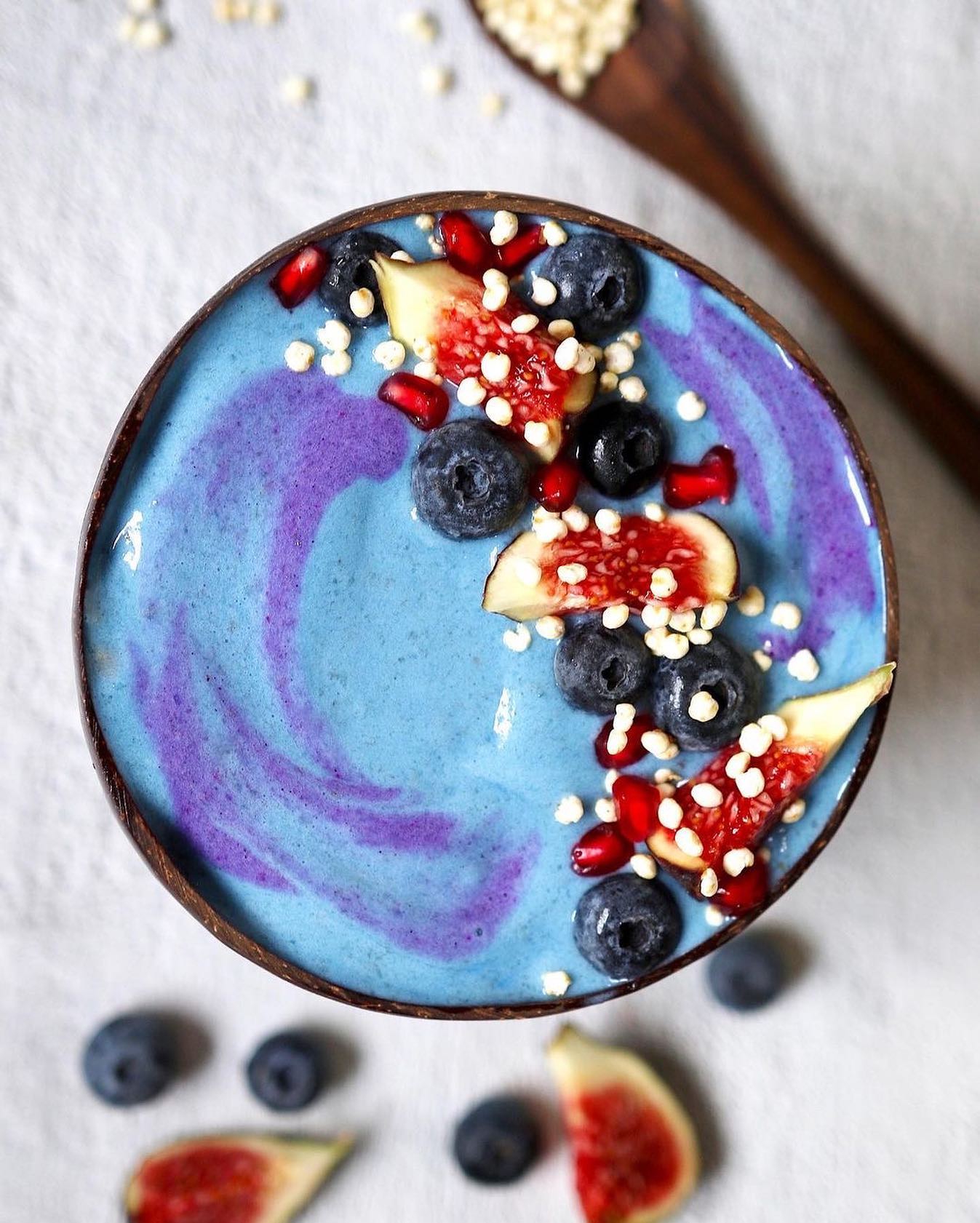 Blue and Purple Swirl Smoothie Bowl