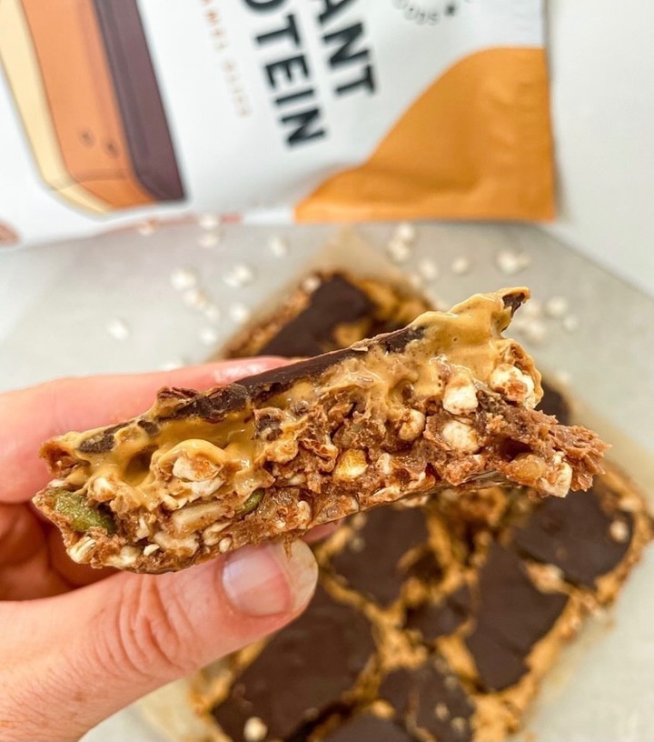 Vegan Peanut Butter Protein Slice