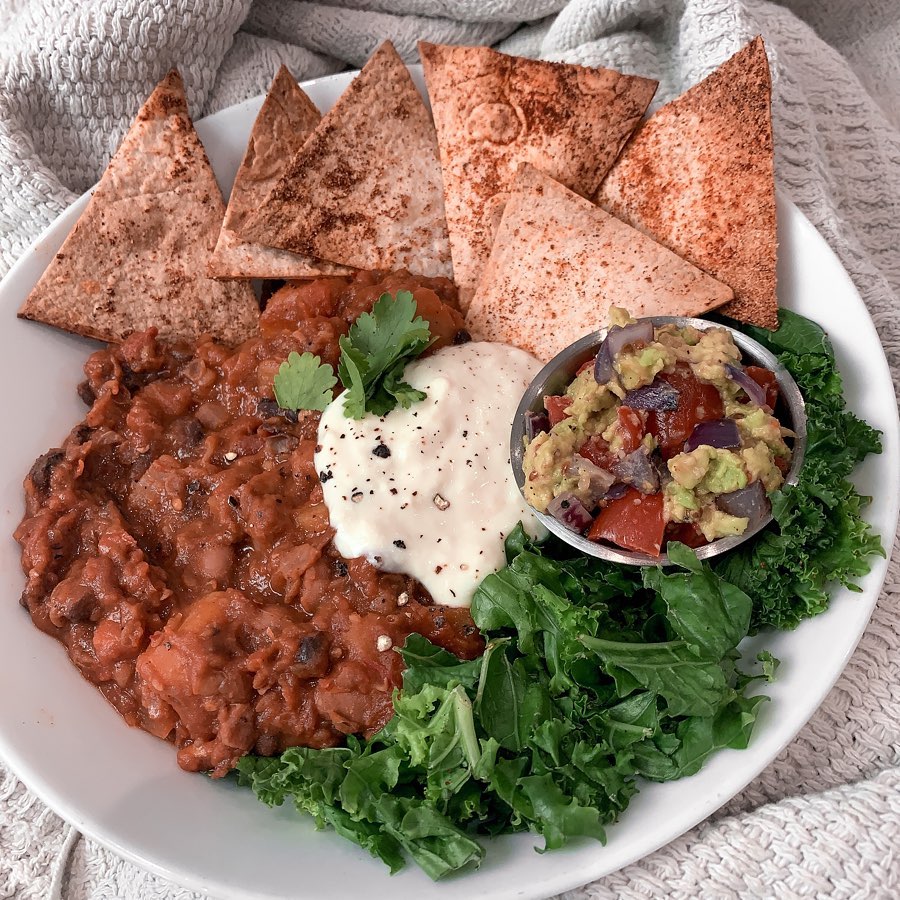 Homemade Tortilla Nachos with Guacamole