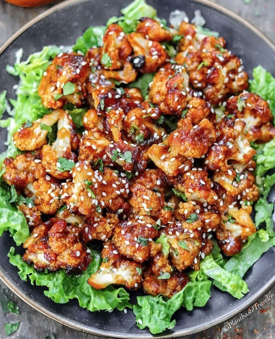 Sweet and Spicy Bang Bang Cauliflower Bites
