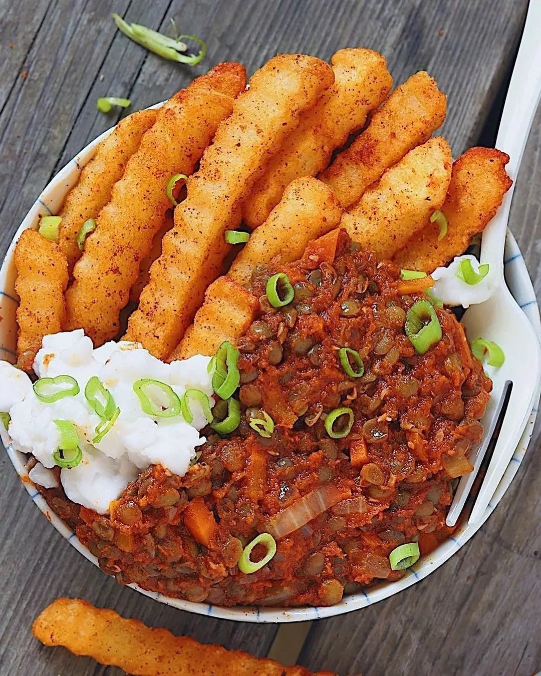 Vegan Lentil Sloppy Joe Fries
