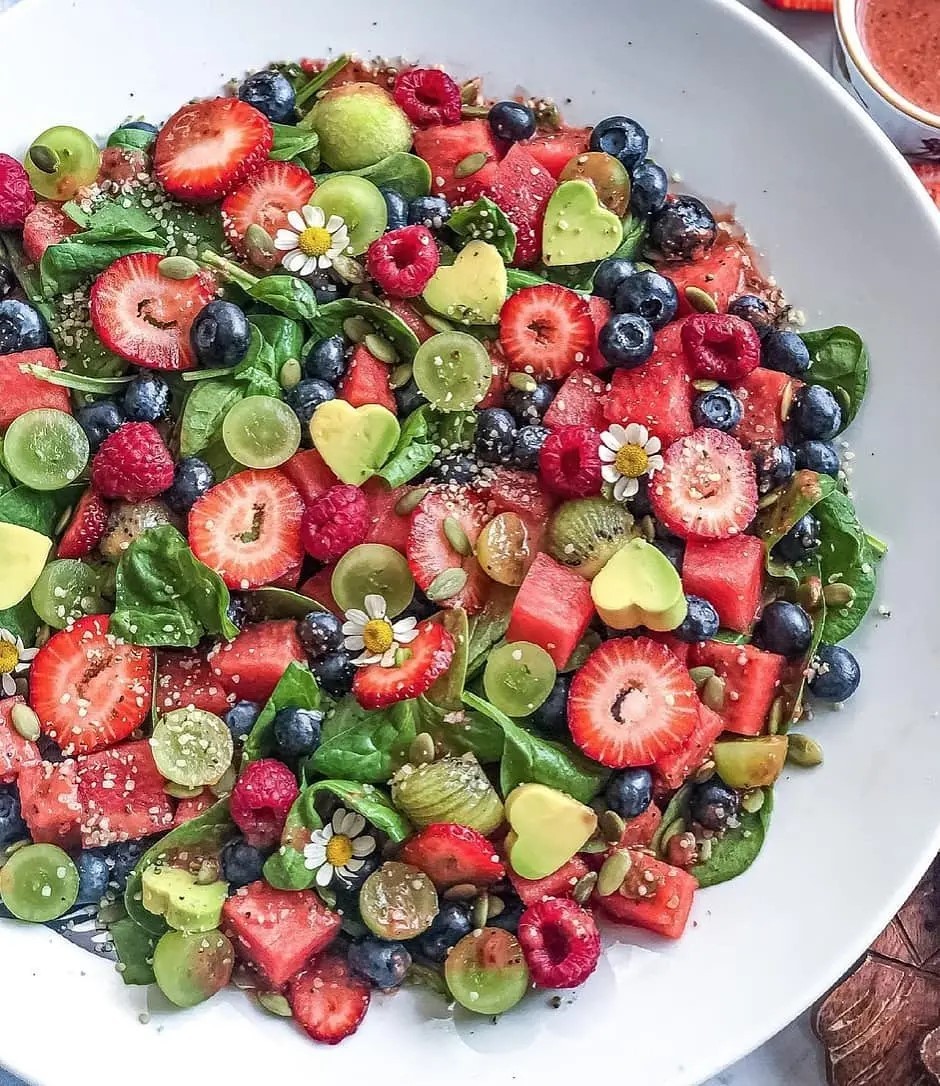 Fruity Spinach Salad with Strawberry Poppyseed Vinaigrette