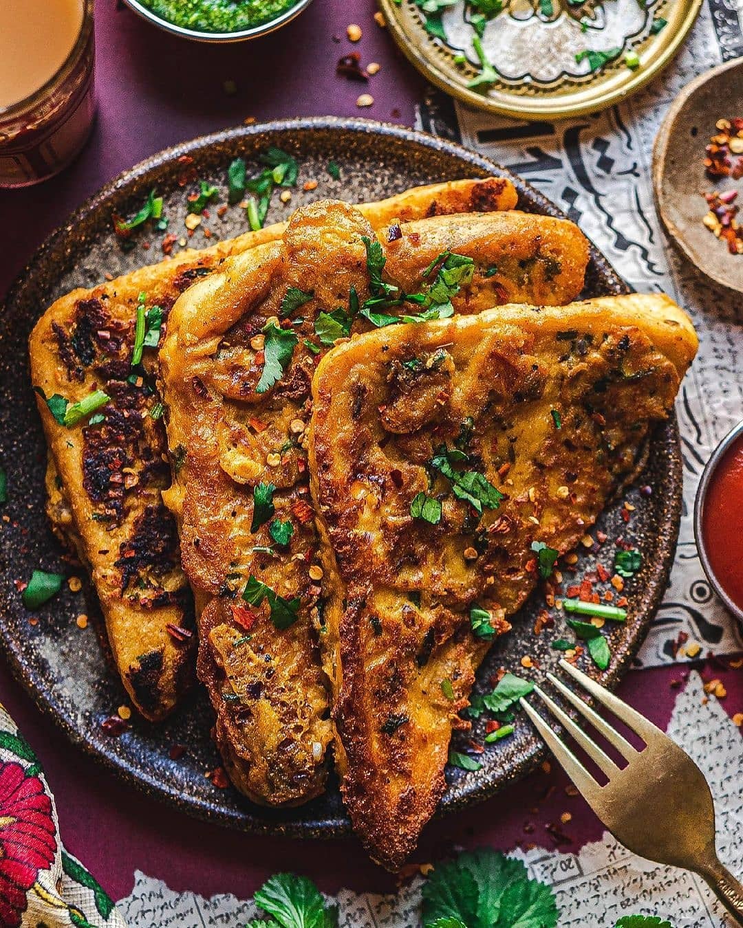 Eggless Masala French Toast