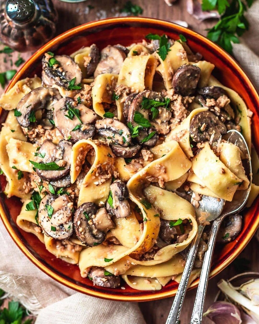 Vegan Mushroom Stroganoff with Pasta