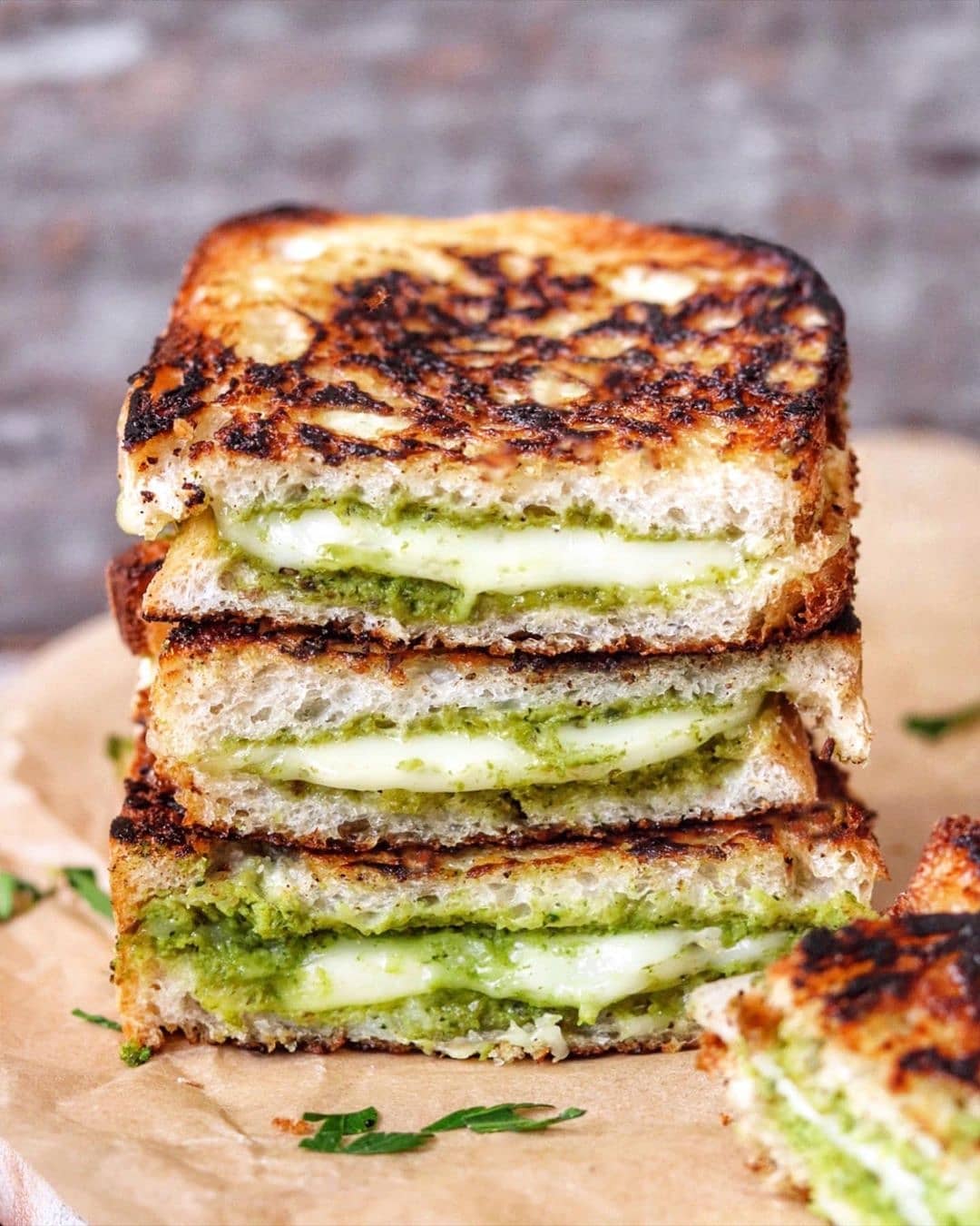 Pesto Stuffed Grilled Cheese