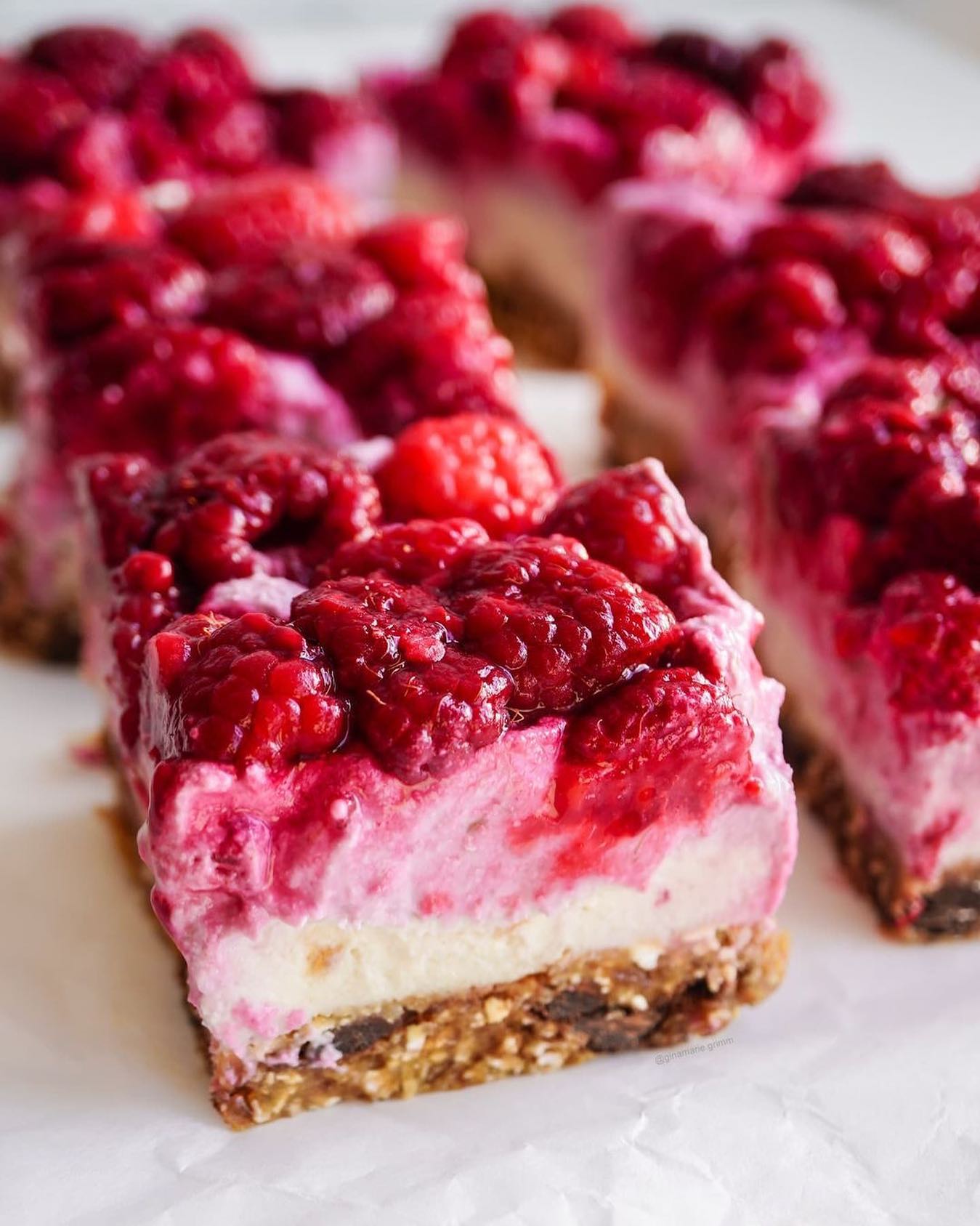 No Bake Cookie Dough Raspberry Cream Bars