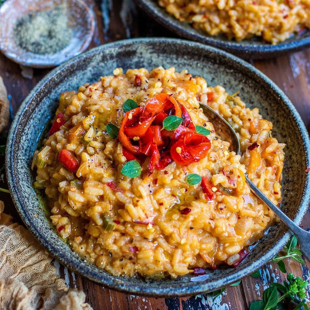 Vegan Roasted Pepper Risotto
