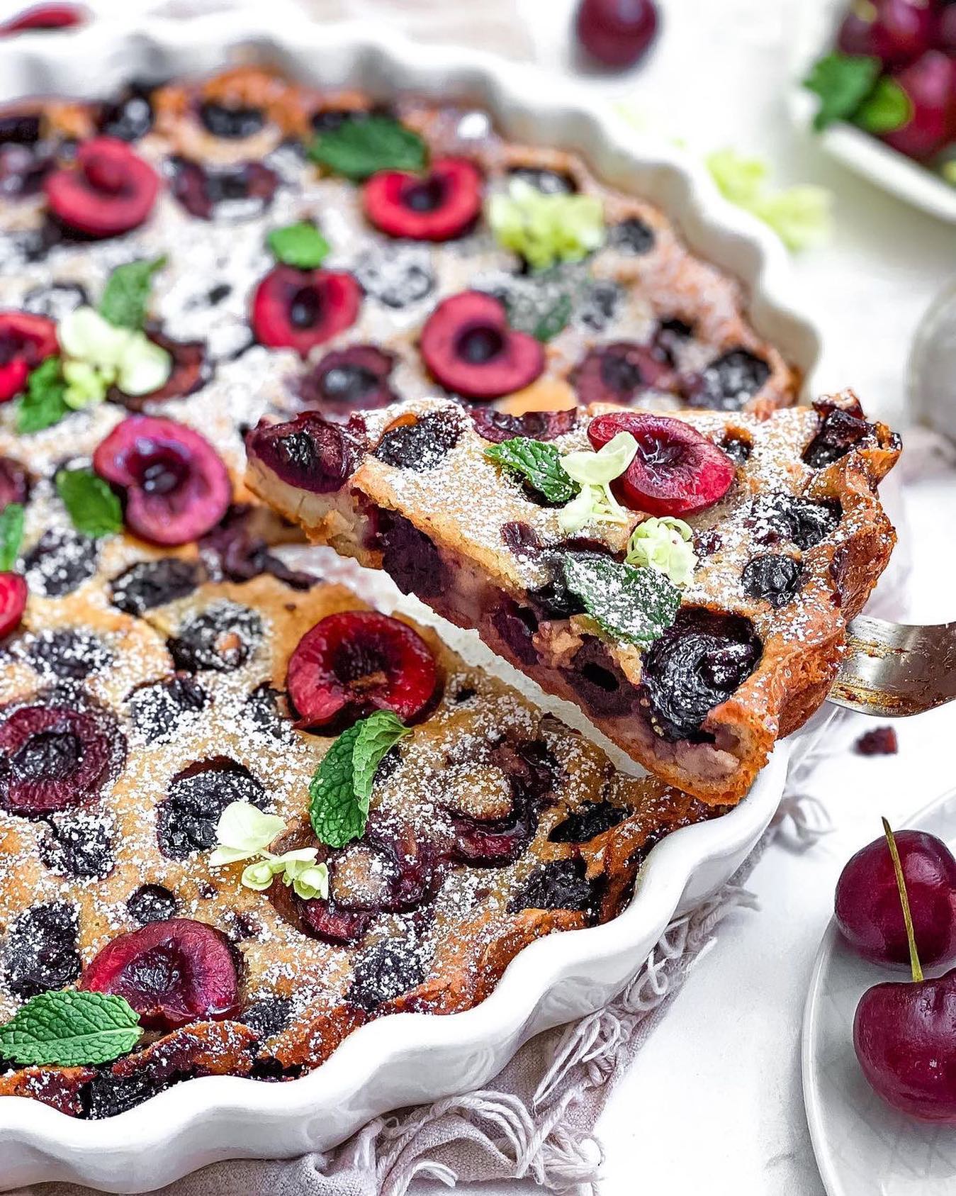 Easy Vegan Cherry Clafoutis