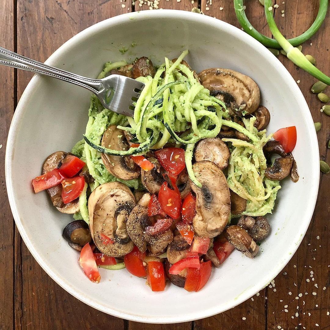 Garlic Scape and Kale Pesto with Zoodles