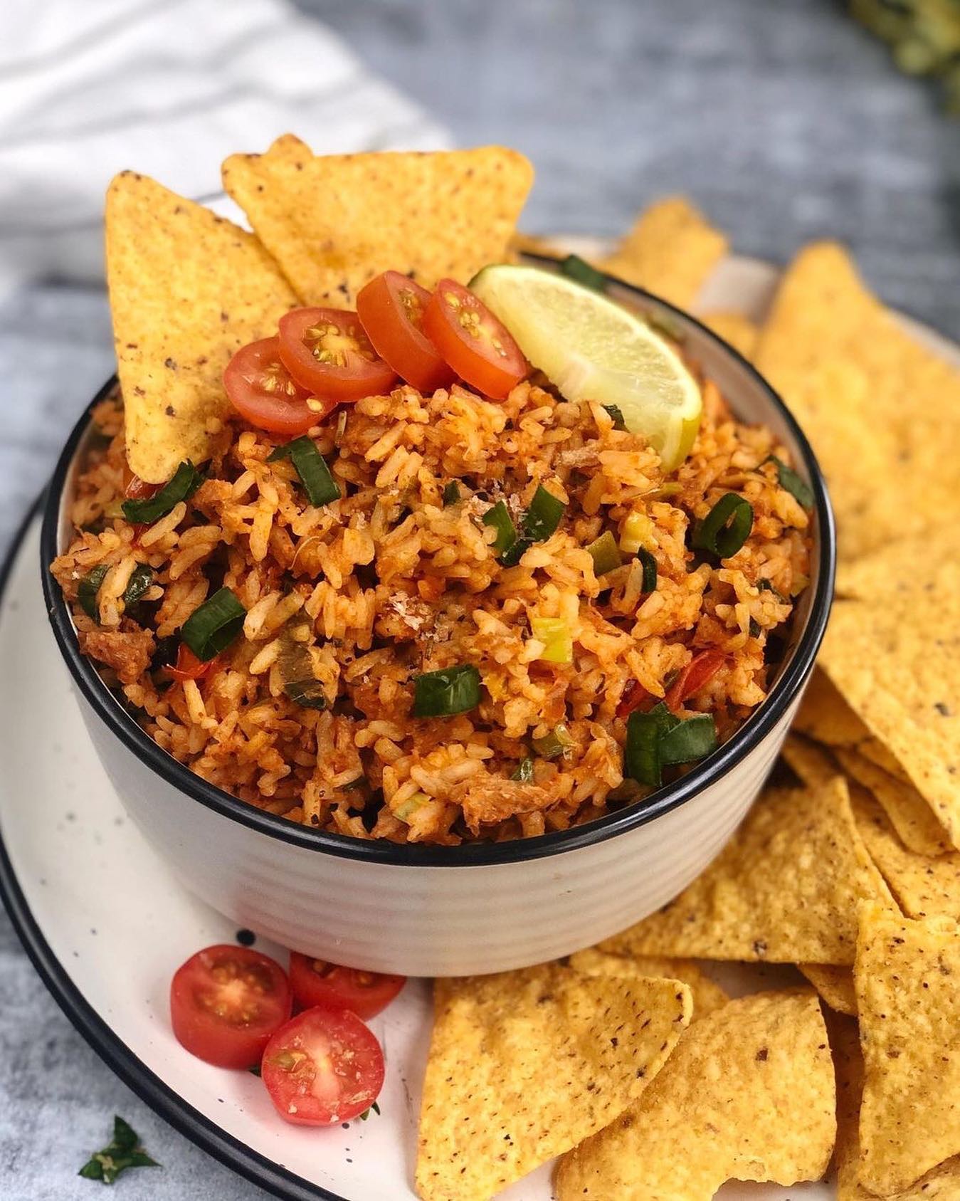 Spicy Rice Dip with Crunchy Corn Chips