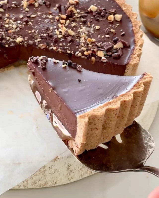 Vegan Gluten-Free Chocolate Tart with Dulce de Leche