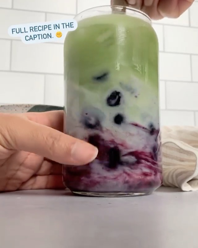Blueberry Matcha Iced Latte