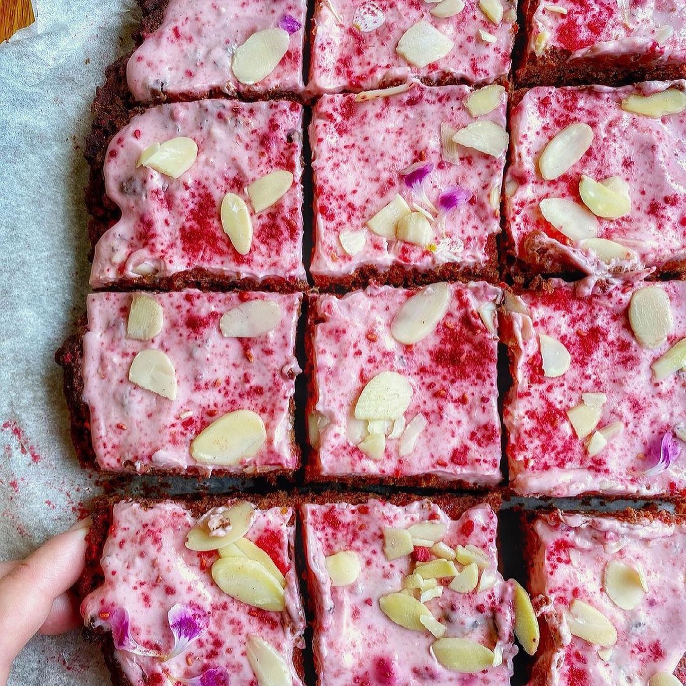 Vegan Chocolate & Beetroot Sheet Cake with Almond Yogurt Frosting
