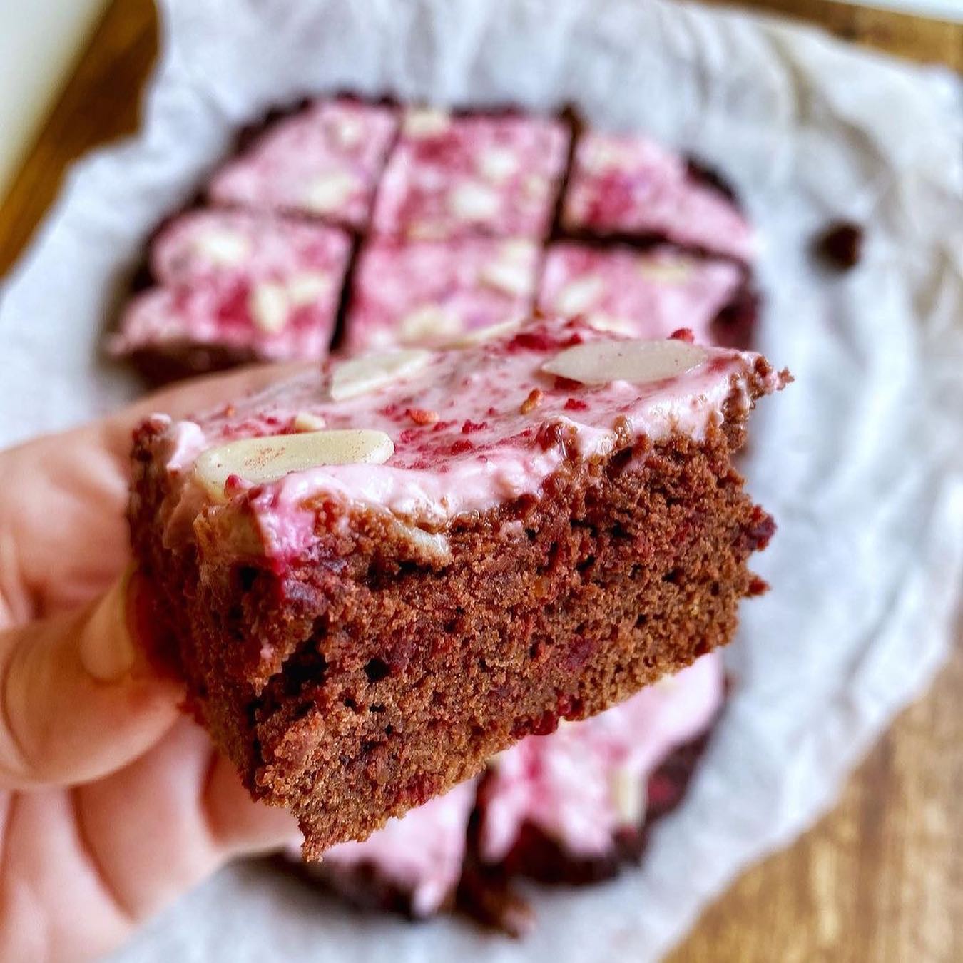 Vegan Chocolate & Beetroot Sheet Cake with Almond Yogurt Frosting