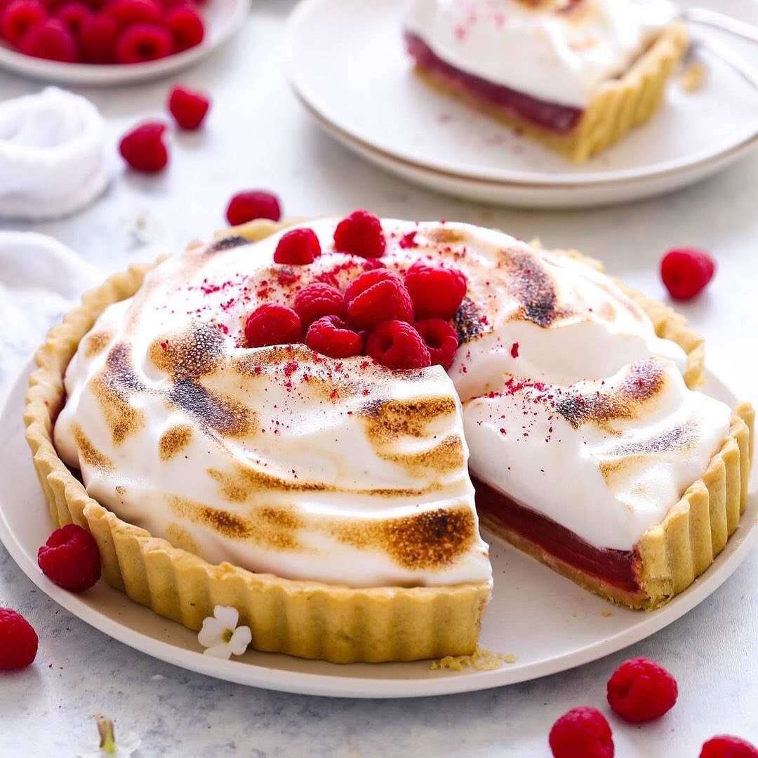 Vegan Raspberry Meringue Pie