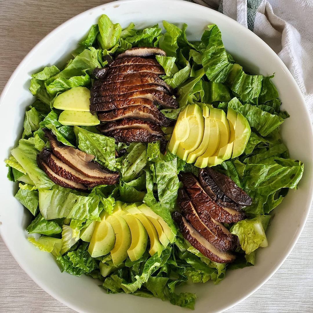 Roasted Sweet Potato and Mushroom Salad