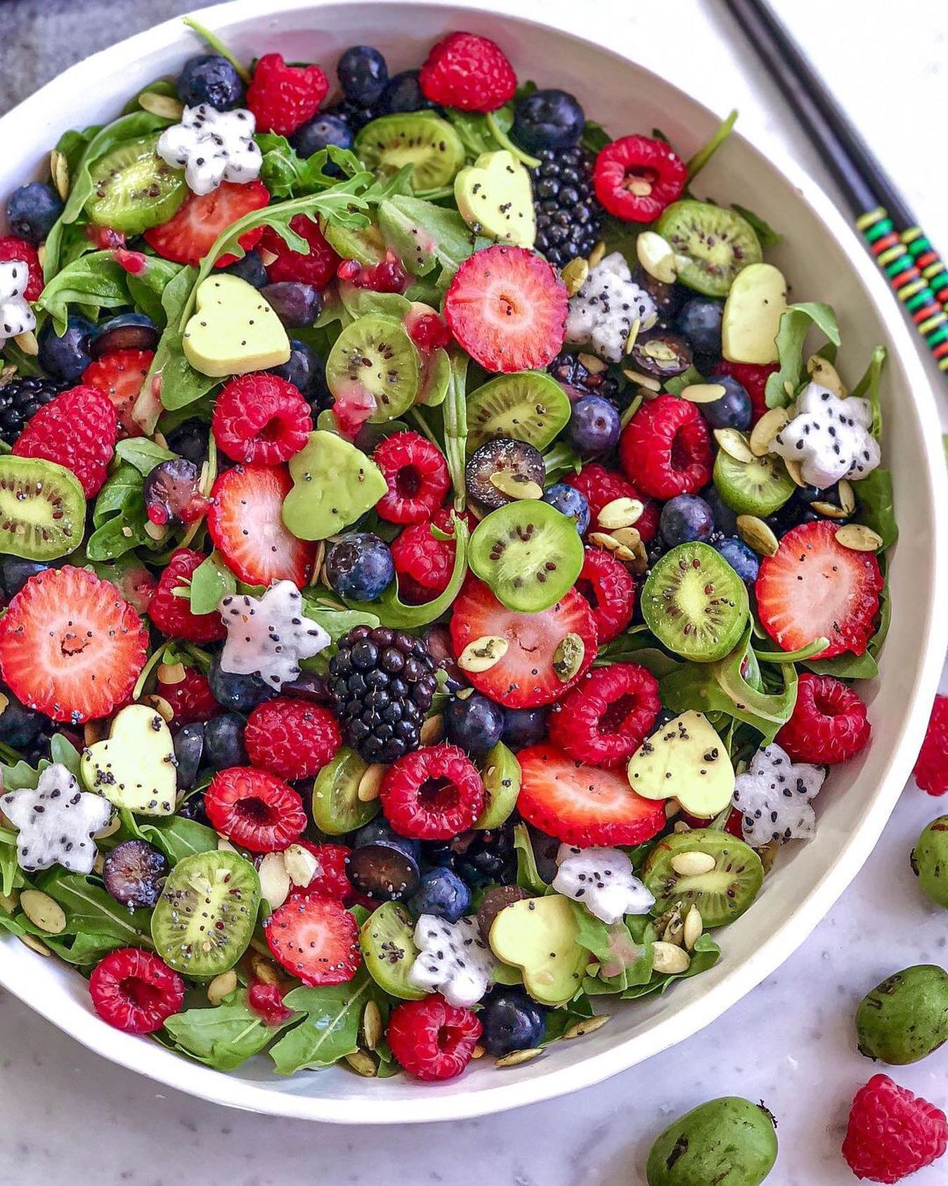 Berry Antioxidant Arugula Salad with Raspberry Dressing