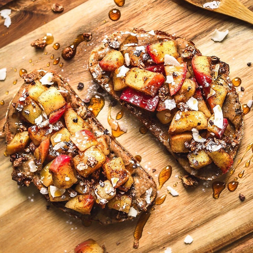 Fried Apple Almond Butter Toast