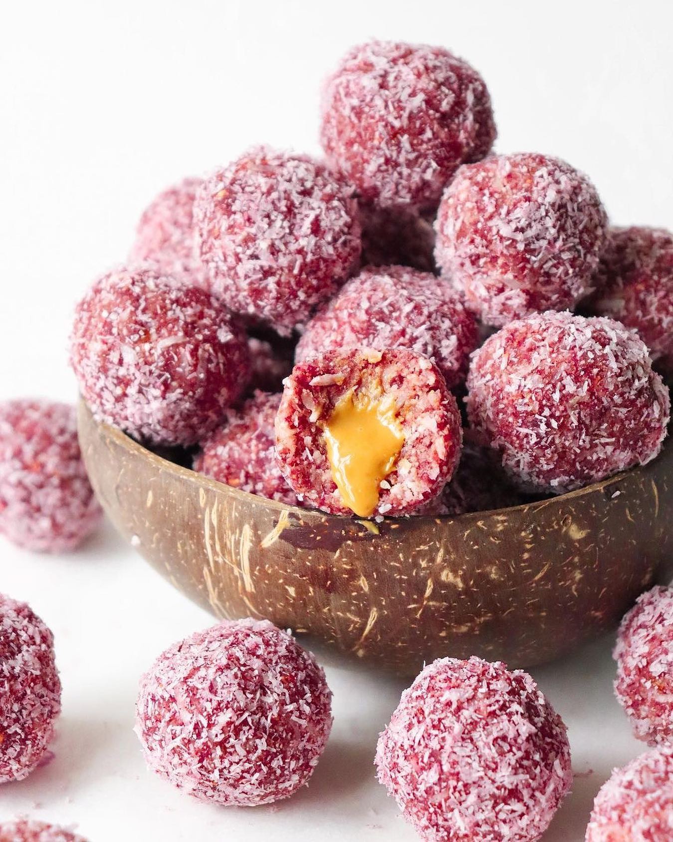 Peanut Butter Raspberry Balls