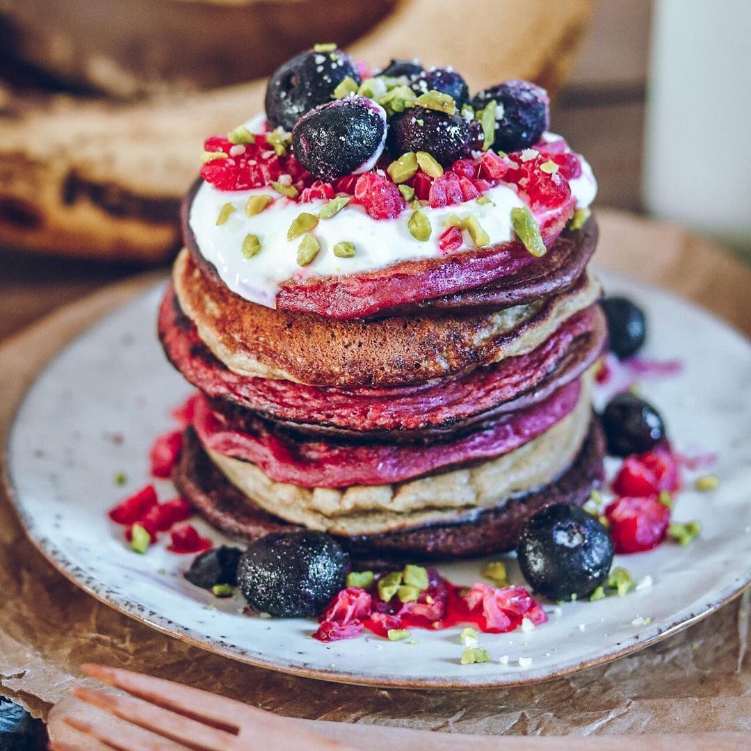 Banana Pancakes with Three Colors
