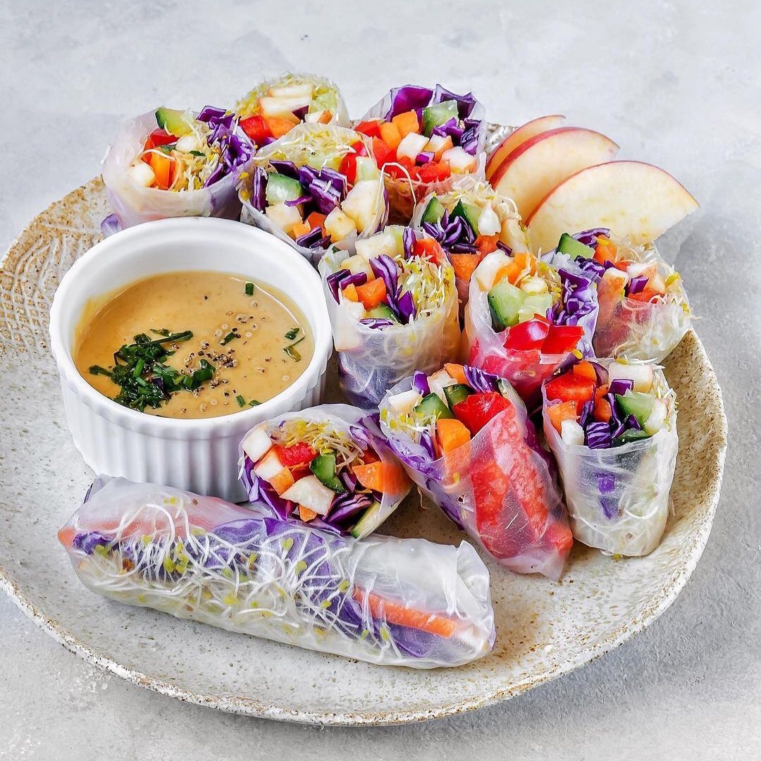 Almond Butter Satay Rice Paper Rolls