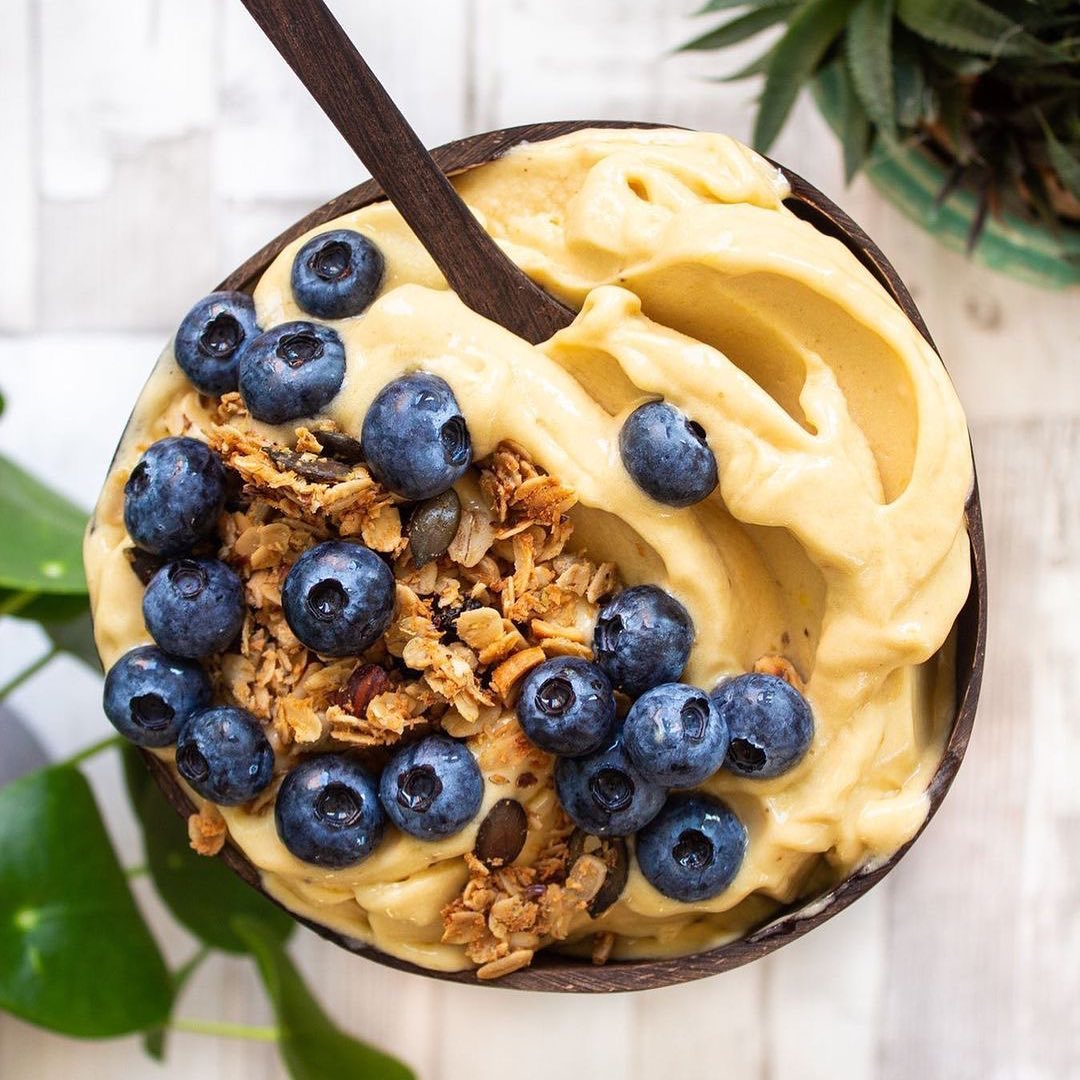 Refreshing Vegan Mango Passionfruit Nicecream