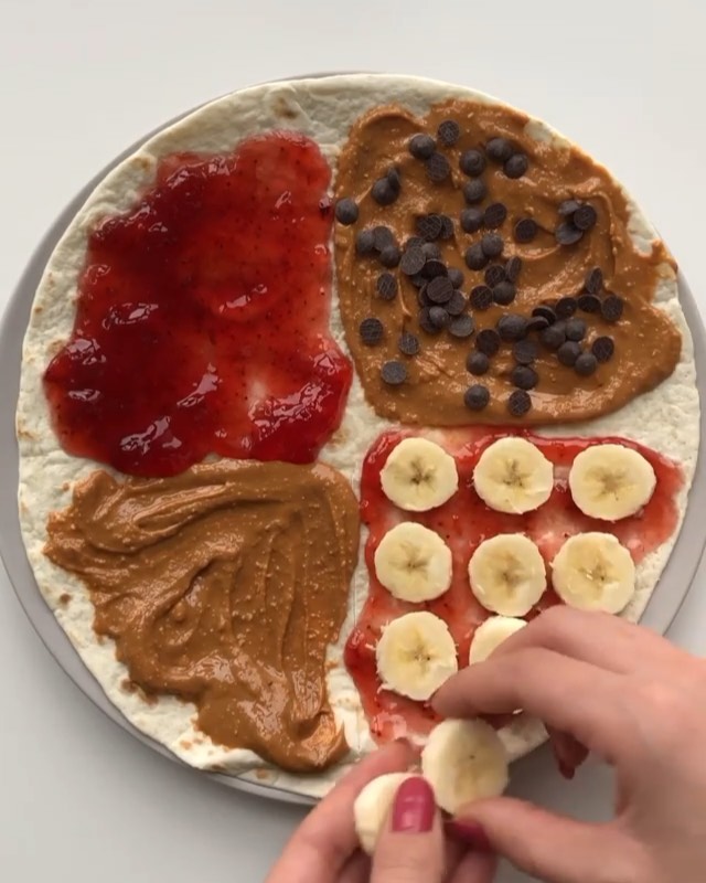 Peanut Butter and Jelly Tortilla Triangle