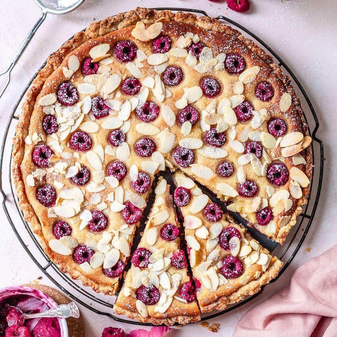 Vegan Almond Raspberry Bakewell Tart