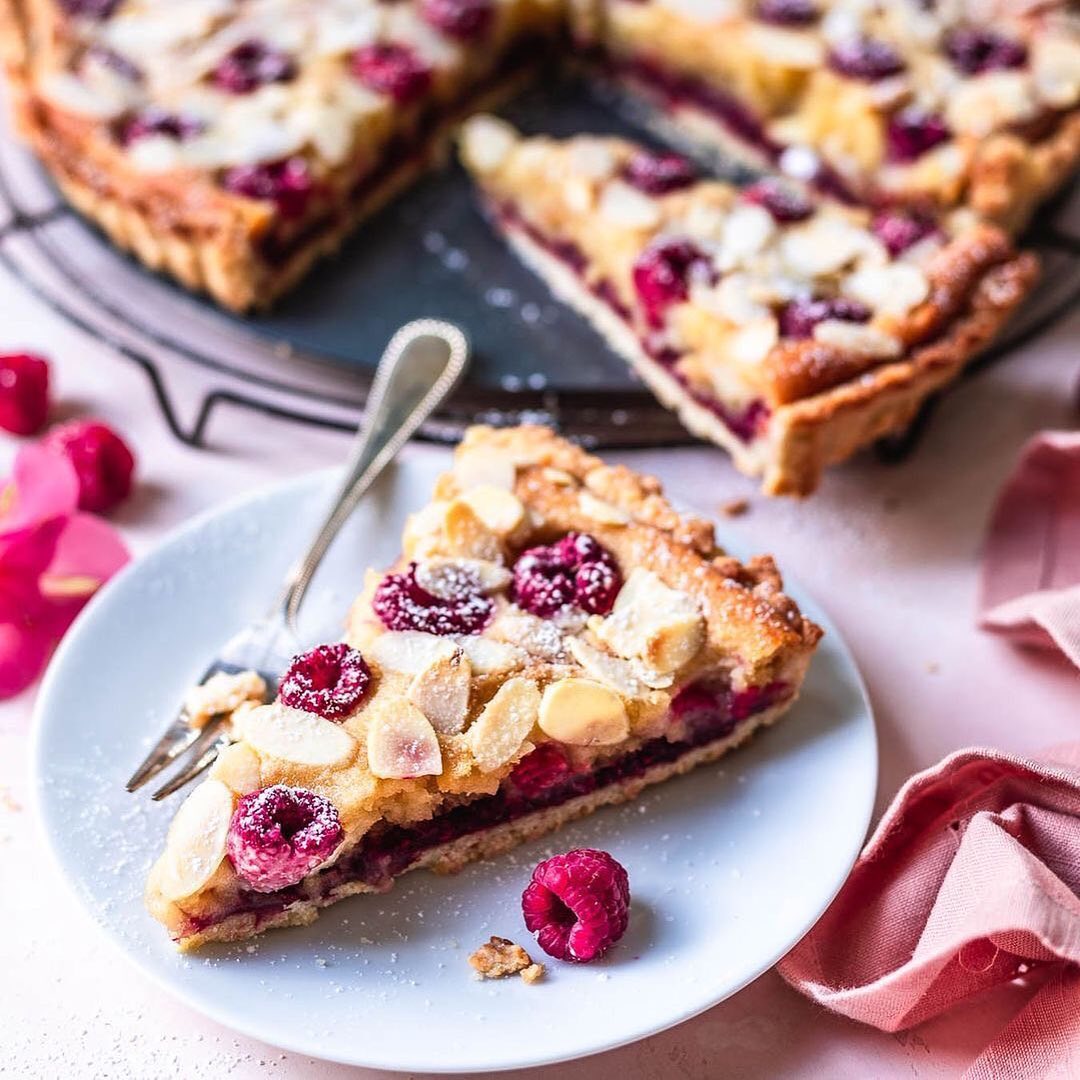 Vegan Almond Raspberry Bakewell Tart