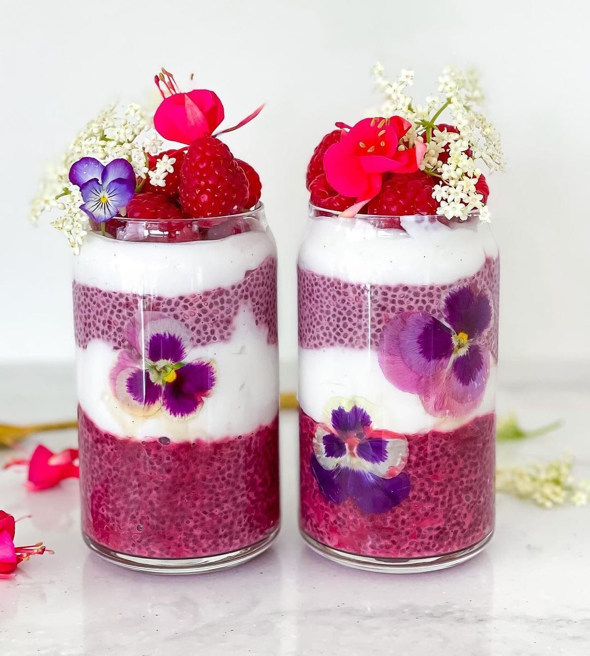 Beetroot Chia Pudding with Berries