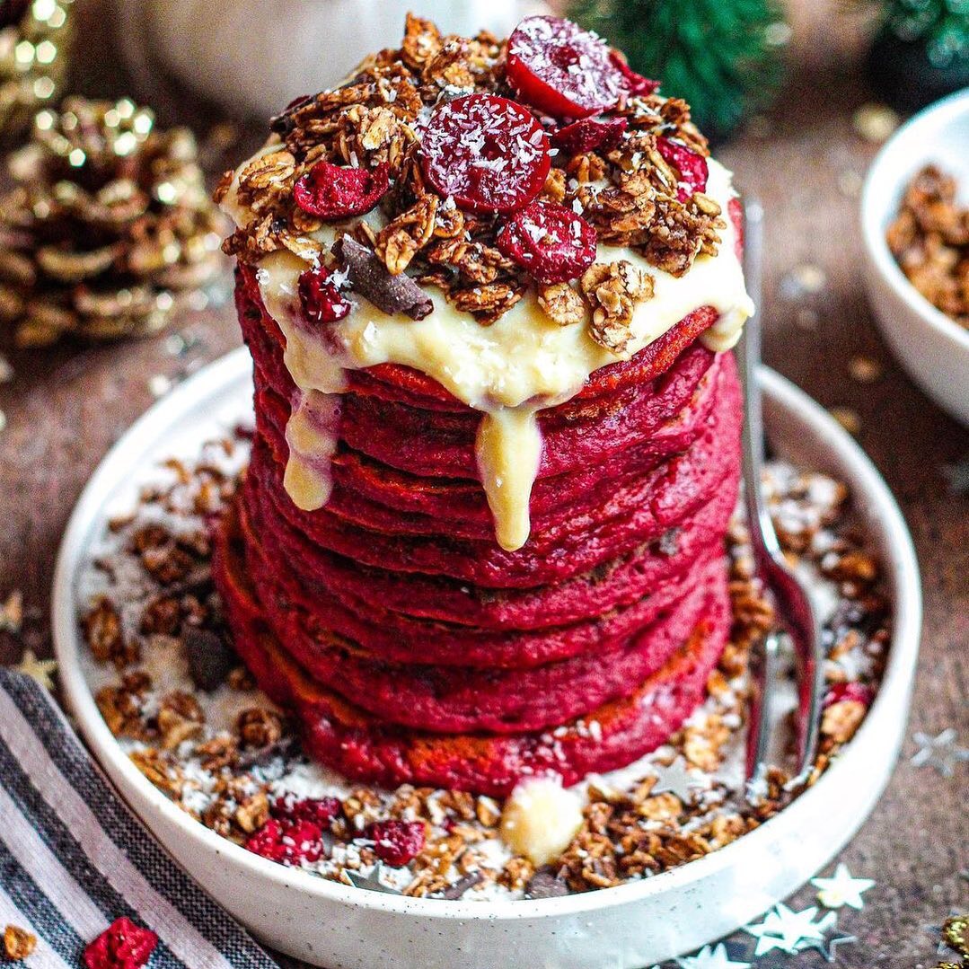 Vegan Red Velvet Pancakes